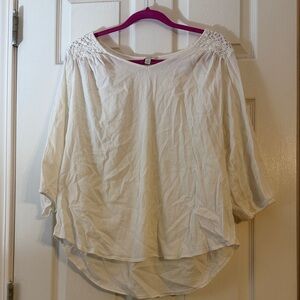 Sonoma White Crochet-Shoulder Peasant Tunic